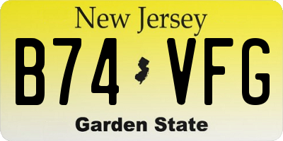 NJ license plate B74VFG