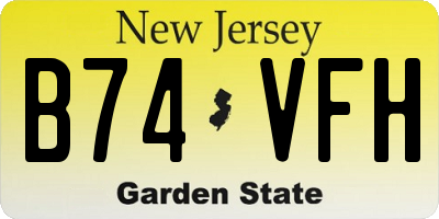 NJ license plate B74VFH
