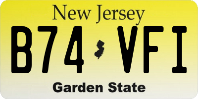 NJ license plate B74VFI