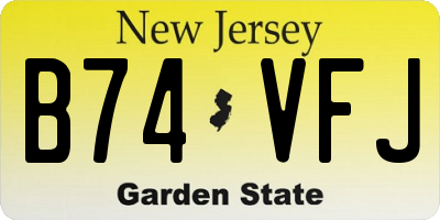 NJ license plate B74VFJ