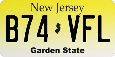 NJ license plate B74VFL