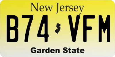 NJ license plate B74VFM