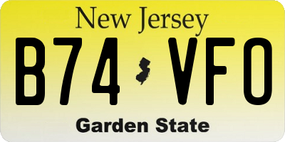 NJ license plate B74VFO