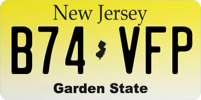 NJ license plate B74VFP