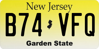NJ license plate B74VFQ