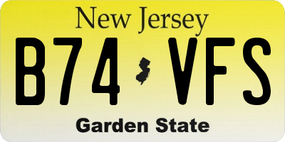 NJ license plate B74VFS