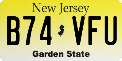 NJ license plate B74VFU