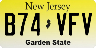 NJ license plate B74VFV