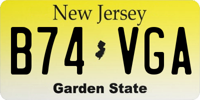 NJ license plate B74VGA