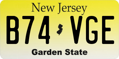 NJ license plate B74VGE