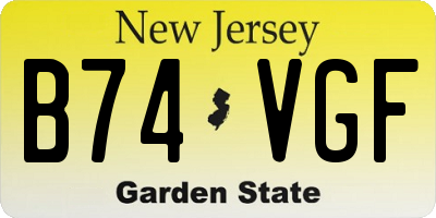 NJ license plate B74VGF