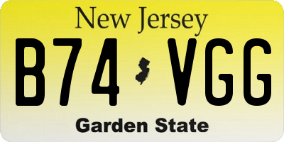 NJ license plate B74VGG