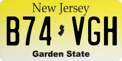 NJ license plate B74VGH
