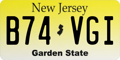 NJ license plate B74VGI