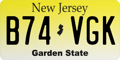NJ license plate B74VGK