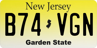 NJ license plate B74VGN