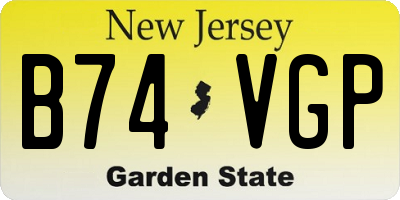 NJ license plate B74VGP