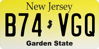 NJ license plate B74VGQ
