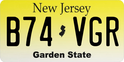 NJ license plate B74VGR
