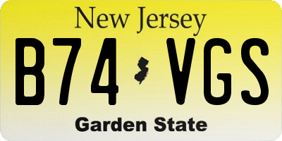 NJ license plate B74VGS