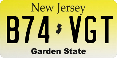 NJ license plate B74VGT