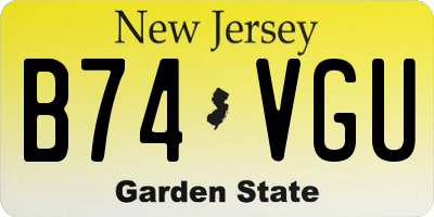 NJ license plate B74VGU