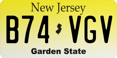 NJ license plate B74VGV
