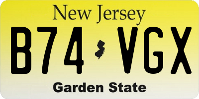 NJ license plate B74VGX