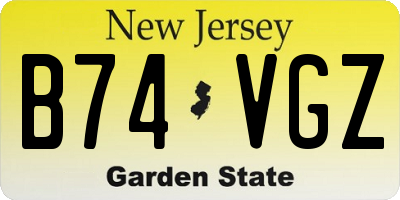 NJ license plate B74VGZ