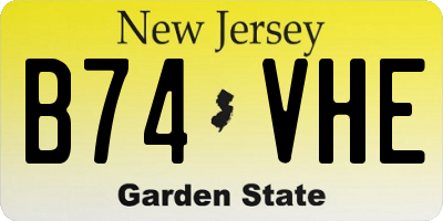 NJ license plate B74VHE