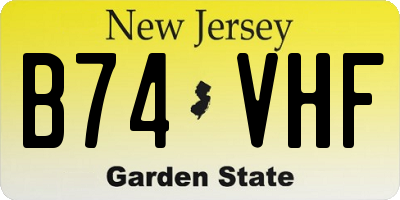 NJ license plate B74VHF