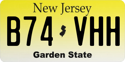 NJ license plate B74VHH
