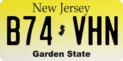 NJ license plate B74VHN