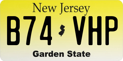 NJ license plate B74VHP