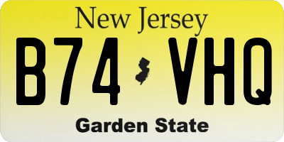 NJ license plate B74VHQ