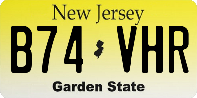 NJ license plate B74VHR
