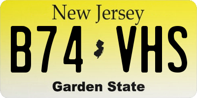NJ license plate B74VHS