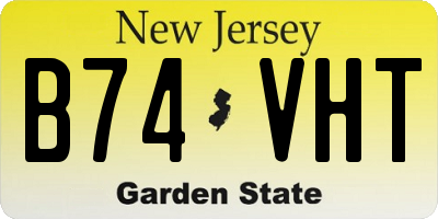 NJ license plate B74VHT