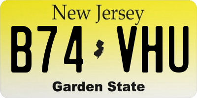 NJ license plate B74VHU
