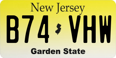 NJ license plate B74VHW