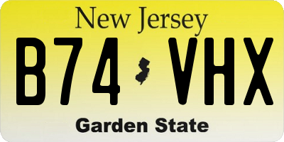 NJ license plate B74VHX