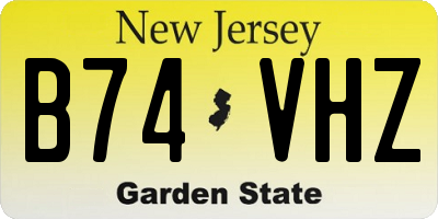 NJ license plate B74VHZ