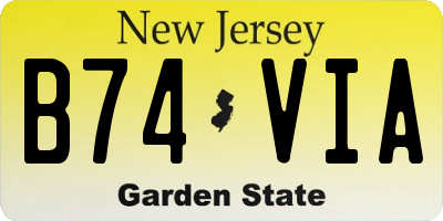 NJ license plate B74VIA