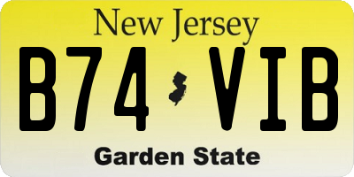 NJ license plate B74VIB