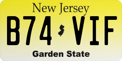 NJ license plate B74VIF