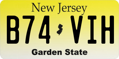 NJ license plate B74VIH