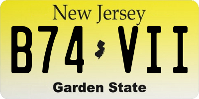 NJ license plate B74VII