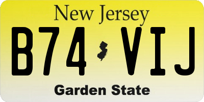 NJ license plate B74VIJ