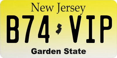 NJ license plate B74VIP