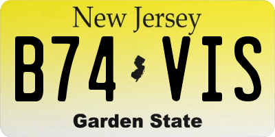 NJ license plate B74VIS